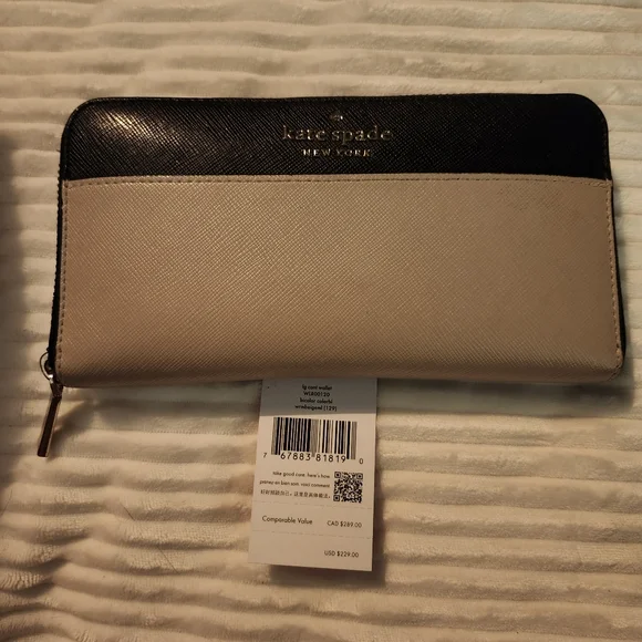 EUC Kate Spade bicolor continental zip wallet - Picture 11 of 11
